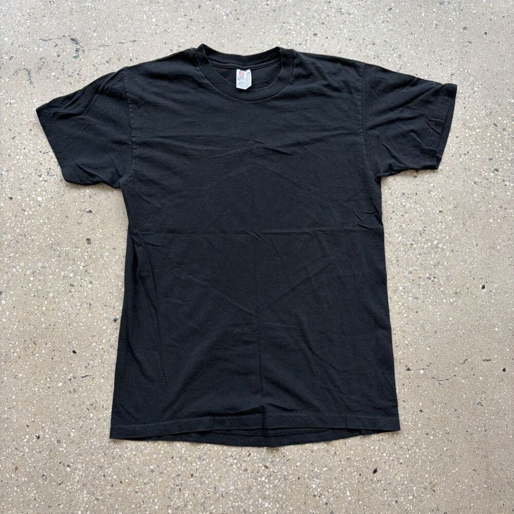 Vintage 90s Hanes Black Blank Cotton T-Shirt